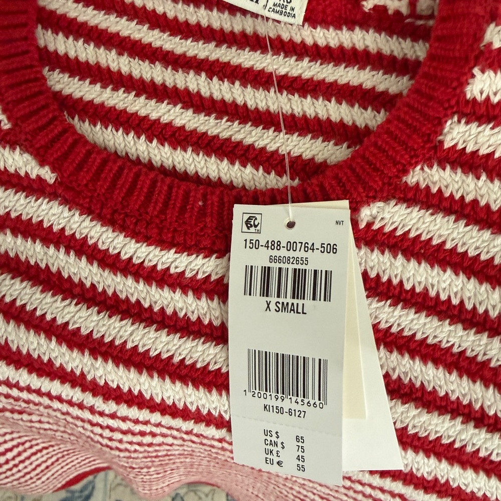 Abercrombie & Fitch Red and White Striped Knit Romper Set - Picture 3 of 4